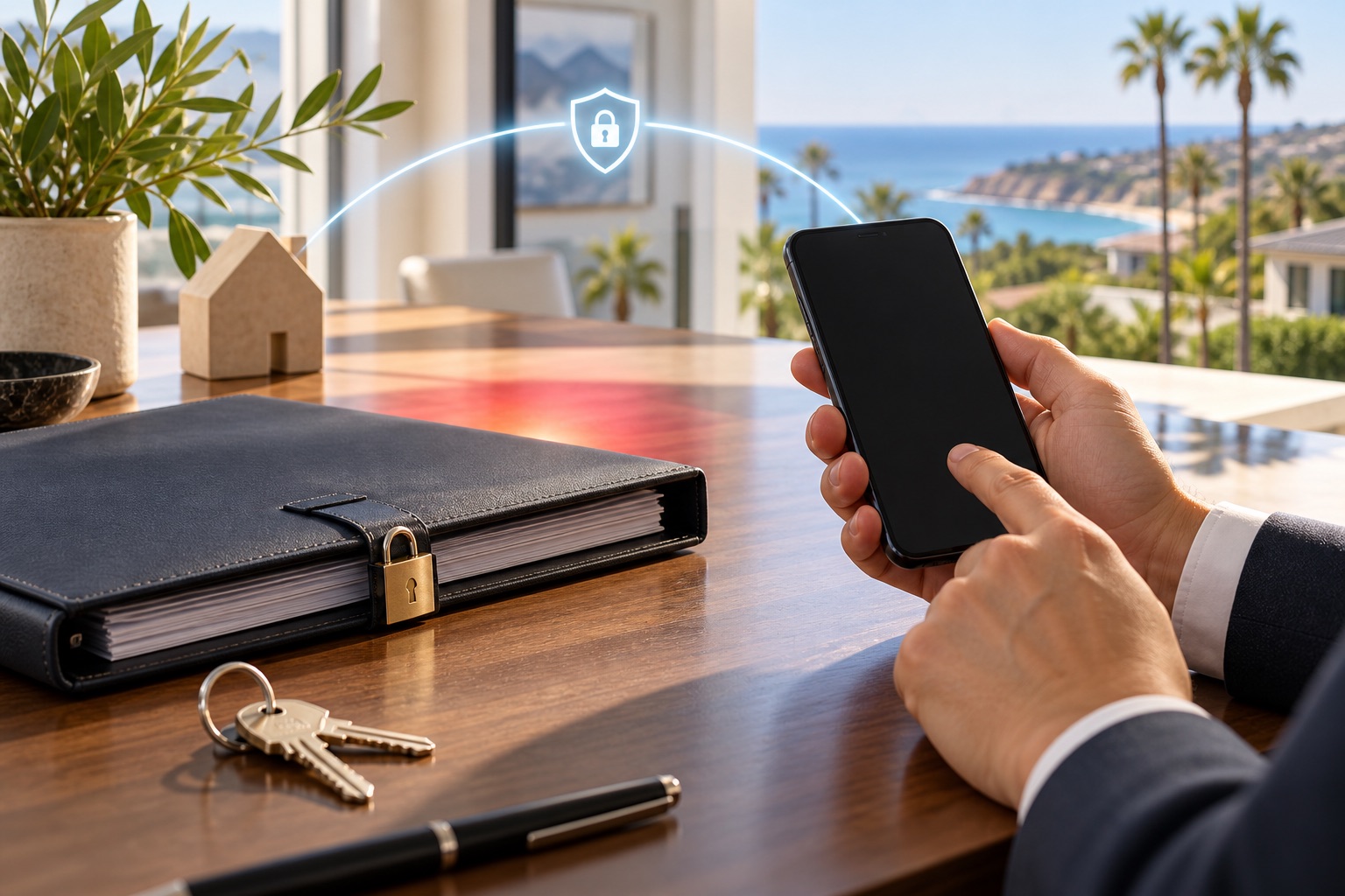 Phone verification call and secure closing documents for real estate wire safety