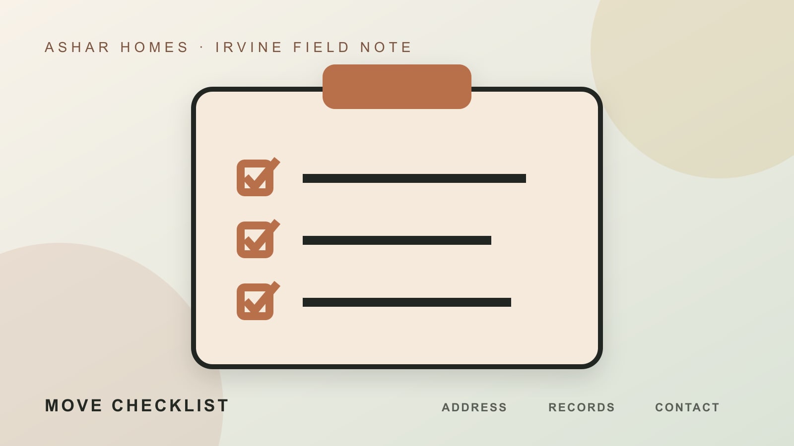 Editorial moving checklist with school locator, student records folder, and contact steps