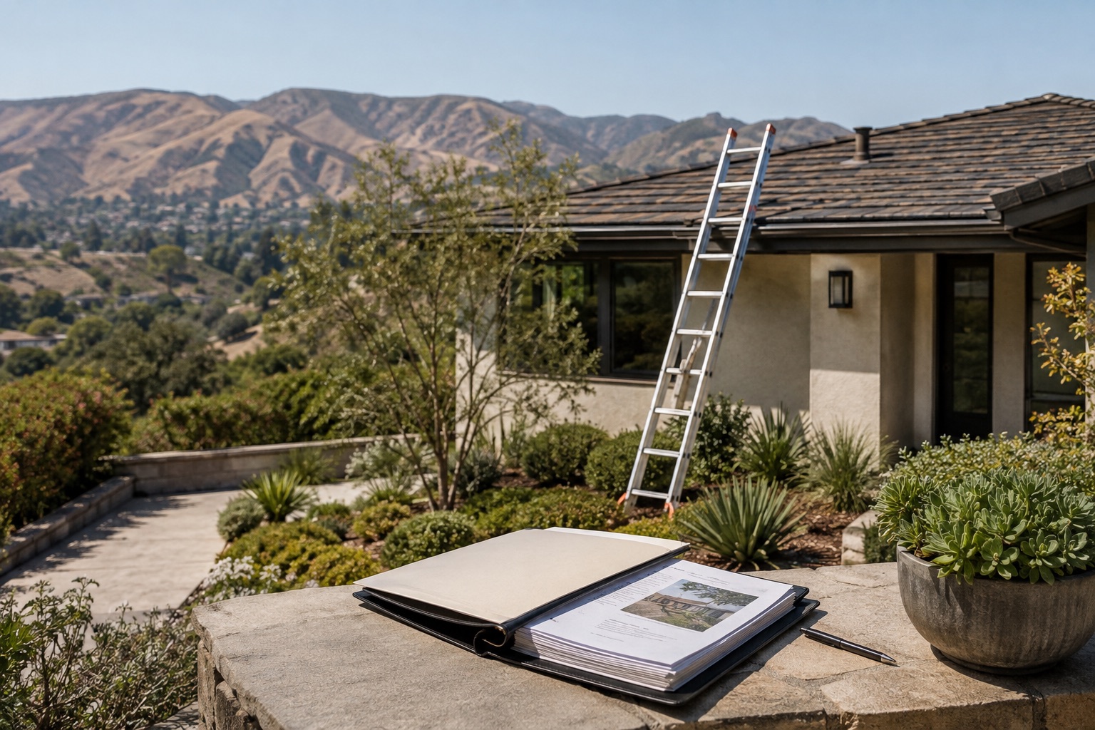 Roof inspection, maintained landscaping and organized seller documents