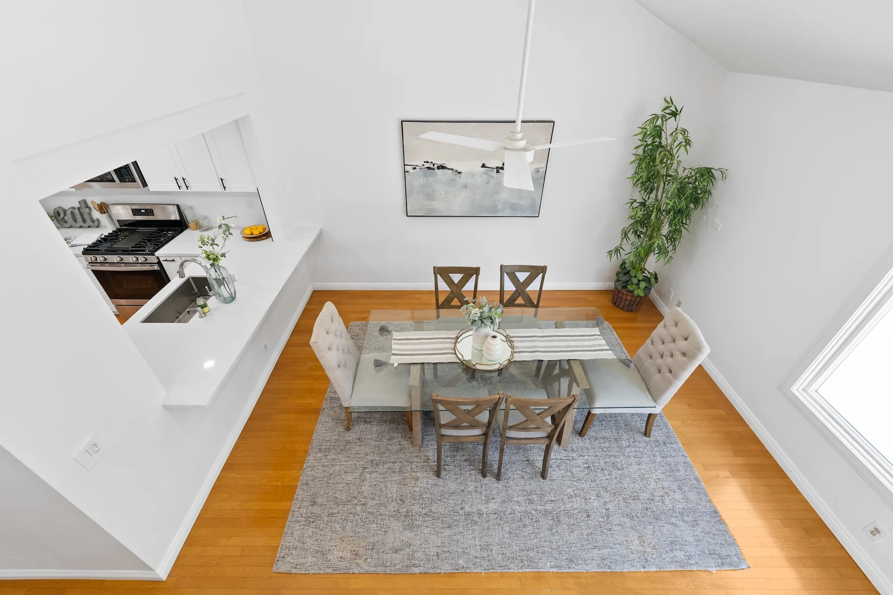 Bright dining area in a prepared Orange County home