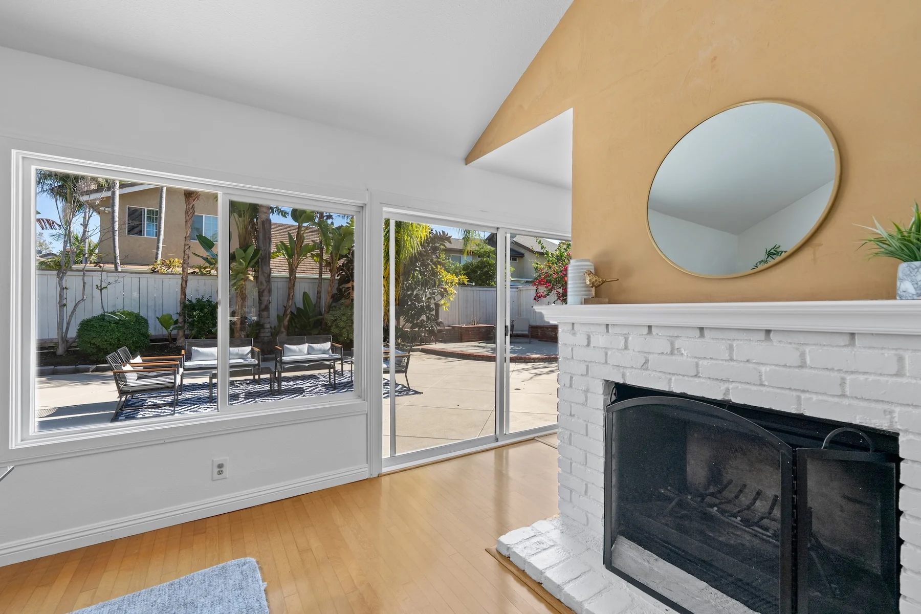 Bright living room in an Orange County home